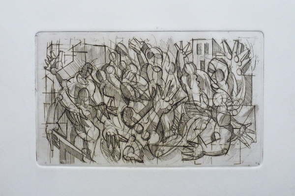 Acquaforte 1 - Acquaforte su carta 25 x 35 cm - Studio accademico - Meriggi, 1992