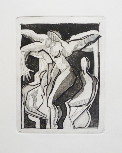 Acquaforte 2 - Acquaforte su carta 40 x 30 cm - Studio accademico - Meriggi, 1992